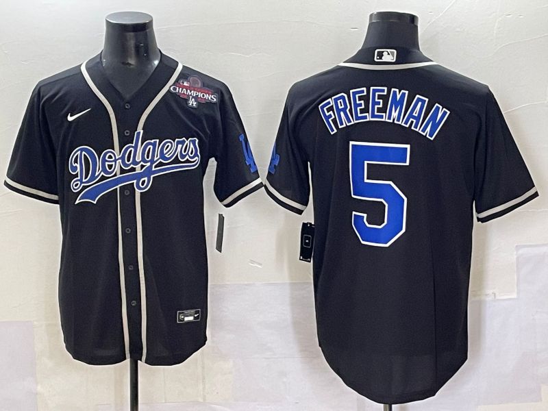 Men 2025 Los Angeles Dodgers #5 Freeman Black Fashion Nike MLB Jersey style 7041